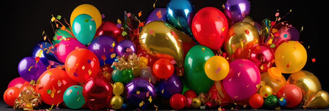A festive arrangement of colorful balloons for your next celebration Ai generative.