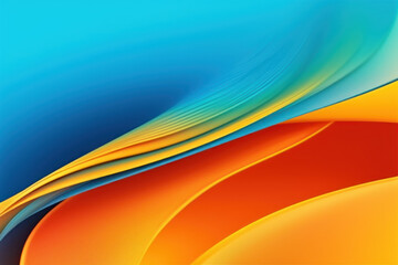 Blue and orange abstract waves create a mesmerizing multi-colored backdrop perfect for all design needs Ai generative.