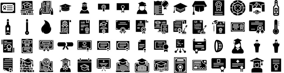 Set Of Degree Icons Isolated Silhouette Solid Icon With Sign, Degree, Circle, 360, Vector, Icon, Symbol Infographic Simple Vector Illustration Logo