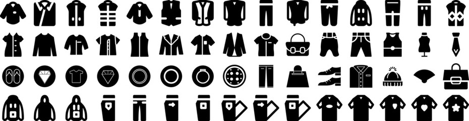 Set Of Fashion Icons Isolated Silhouette Solid Icon With Woman, Style, Trendy, Fashion, Fashionable, Model, Beautiful Infographic Simple Vector Illustration Logo