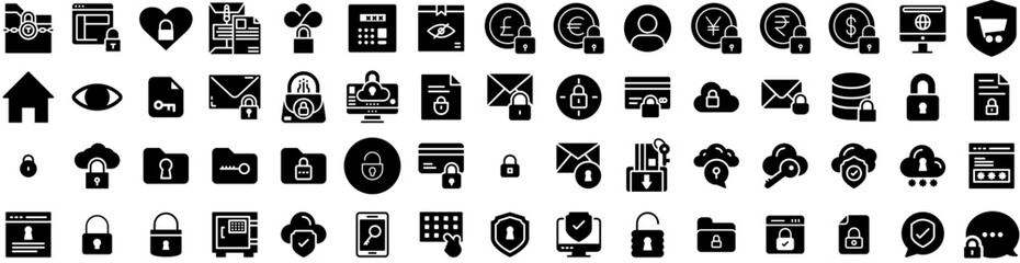 Set Of Private Icons Isolated Silhouette Solid Icon With Flight, Luxury, Business, Airplane, Private, Travel, Jet Infographic Simple Vector Illustration Logo