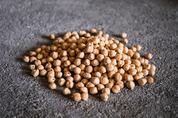 Grains of chickpeas close-up, healthy food