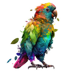 rare parrot isolated on white