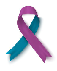 Green-purple ribbon on a white background.The International Last Day of Suicide Victims is celebrated every year in November.Vector illustration.
