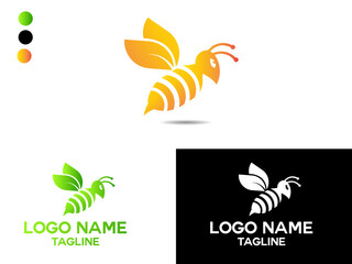Bee logo design. Natural Bee logo. Hunny. Bee vector logo. Creative design. Flying. Business hunny. Bird. Animale. Unique