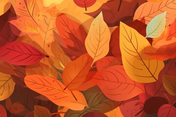  autumn leaves pattern -Ai