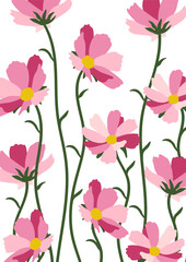 poppy flowers background.Eps 10 vector.