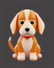 beagle in 3d illustration