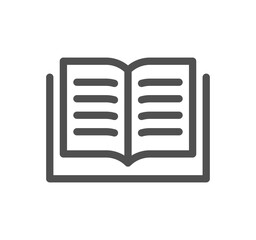 Book related icon outline and linear symbol.