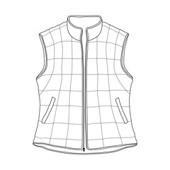 Warm vest sketch illustration on white background