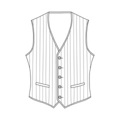 Classic style vest sketch illustration on white background