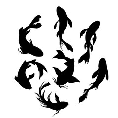 fish silhouette vector and art line