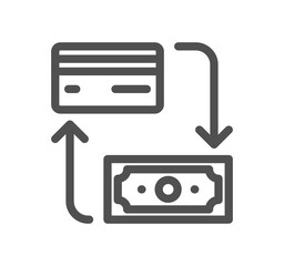 Payment method related icon outline and linear symbol.