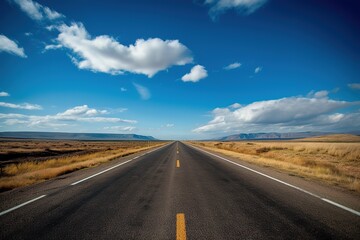 Obraz na płótnie Canvas An Open Road with A Blue Sky