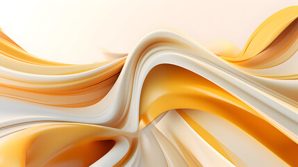 Abstract wavy background. Orange, yellow, white color. AI generated