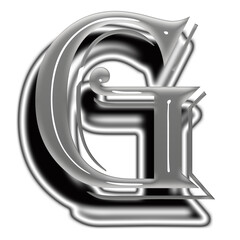 metal alphabet letter G 3D