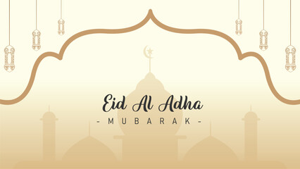 Minimalist and modern Eid al-Adha celebration poster background design