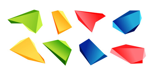 Vector 3d low poly triangle geometric design elements