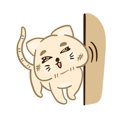 Cute cat character is so naughty