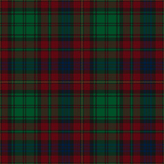 Red, green and blue tartan plaid. Colorful Scottish pattern fabric swatch close-up. 