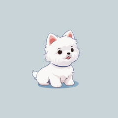 Vector cute dog icon illustration.	