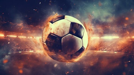 Fototapeta premium soccer ball background realistic Generative AI
