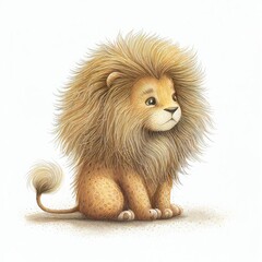 lion character sitting Generative AI