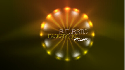 Neon glowing circles, magic energy space light concept, abstract background wallpaper design