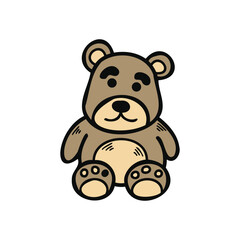 isolate illustration toy brown teddy bear