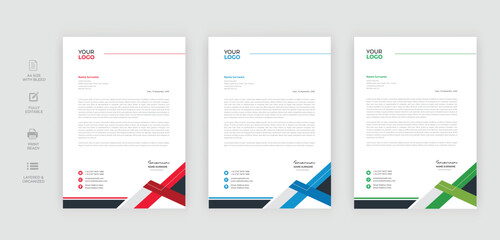 letterhead design template for your business with blue and turquoise color. Corporate business letterhead design
