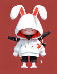 bunny with a knife generative ai / Ai