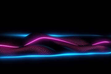 Digital glow. LCD display distortion. Iridescent blue pink color liquid crystal pixel texture wave drops on dark abstract illustration background with empty space, Generative AI