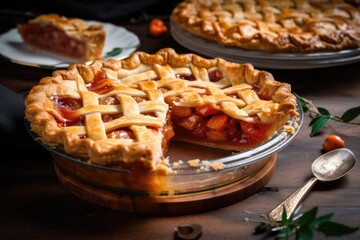 classic holiday pie, with flaky crust and juicy filling, created with generative ai