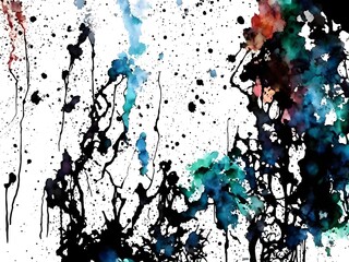 Splash and Dripping Ink Abstract