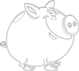 Cartoon Farm Pig Vector Graphic