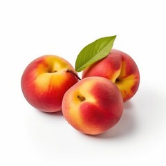 Nectarines isolated on white background (generative AI)