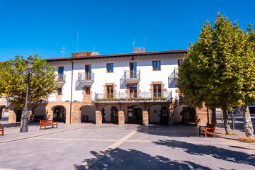 Fototapeta premium Lazkao Town Hall in the province of Gipuzkoa next to Tolosa, Basque Country