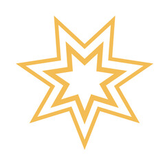 Golden six - pointed star astrological symbol