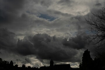 Fototapeta na wymiar Clouded sky on a rainy day