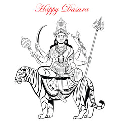 Fototapeta na wymiar Vector illustration of the traditional Happy Dasara festival background