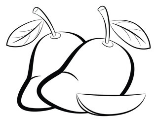 Mango icons isolated on a white background