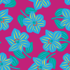Fototapeta na wymiar Colourful Floral Seamless Pattern Design Background