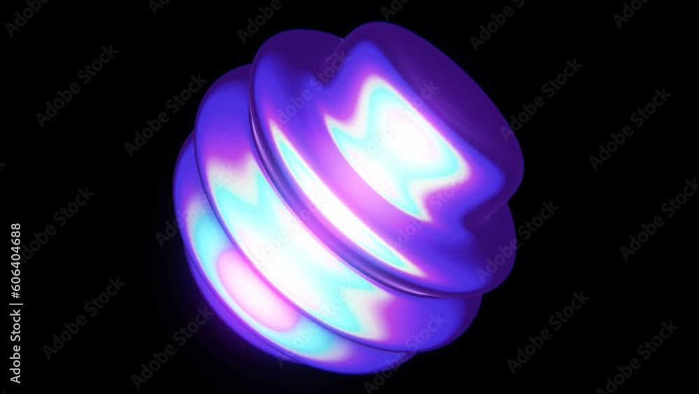 Aufkleber abstract 3d background morphing iridescent liquid metal blob fluid sphere. bright holographic colors