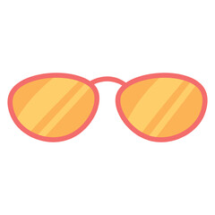 Sunglasses summer design. Flat vector illustration eyeglasses cartoon. Retro style sunglasses woman beach accessories