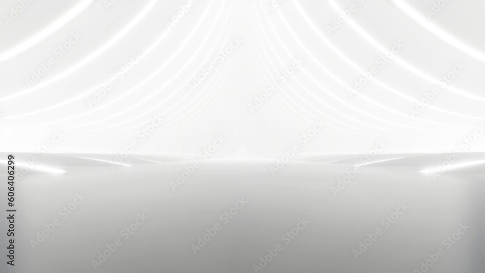 Aufkleber 3d rendering of abstract white futuristic geometry tunnel architecture. Loop animation.
