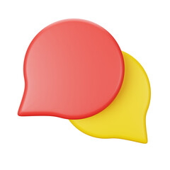 3d icon speech bubble isolated on transparent background