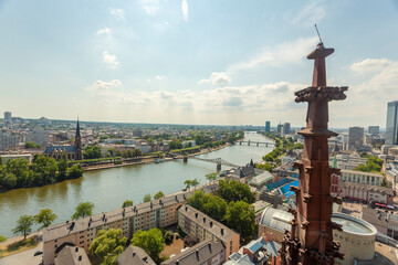 View of the cityscape of Frankfurt from Alte Nikolaikirche, Frankfurt, Germany
