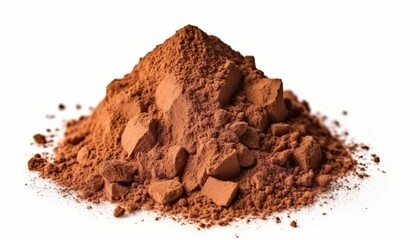 Fototapeta na wymiar Pile of Cocoa powder isolate on white background