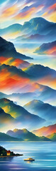 Obraz na płótnie Canvas Montenegro fjord landscape. AI generated illustration