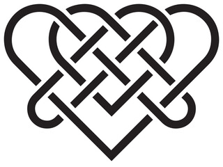 heart with a black Celtic knot